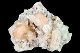 Peach Stilbite Crystals on Sparkling Quartz Chalcedony - India #168835-3